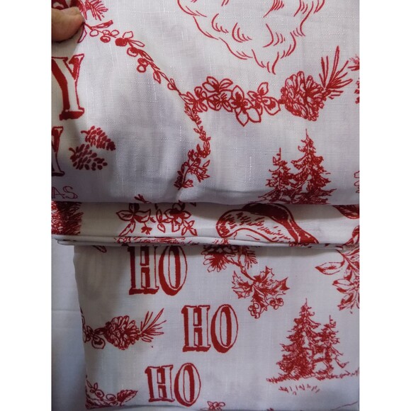 NEW Christmas Santa Ho Ho Ho Fabric Shower Curtain Set By Deck The Halls - Picture 3 of 3